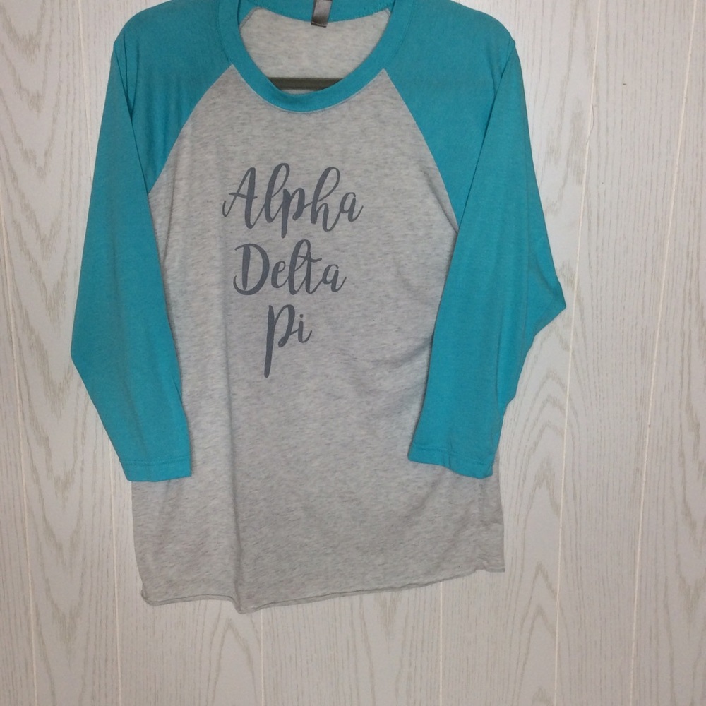 Alpha Delta Pi Sorority Baseball Style Top Size Medium